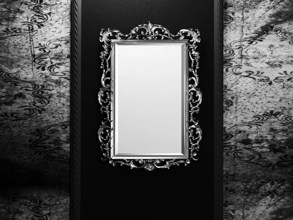 Old frame on the dark wall — Stock Photo, Image