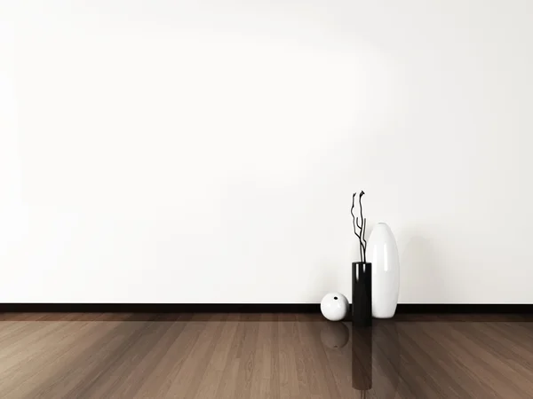 Три вазы на полу — стоковое фото