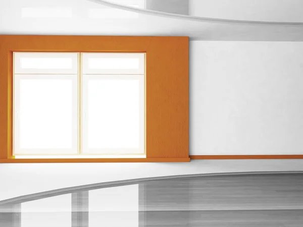 Velké okno v prázdné místnosti — Stock fotografie