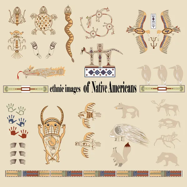 Imágenes étnicas de los nativos americanos Vector De Stock