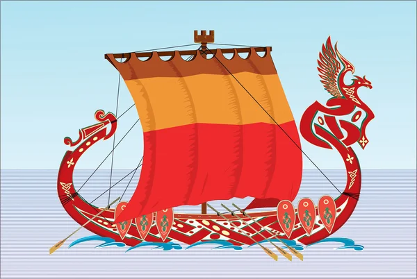 Славянская лодка — стоковый вектор