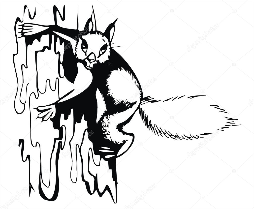 Artistic sketch - squirrel