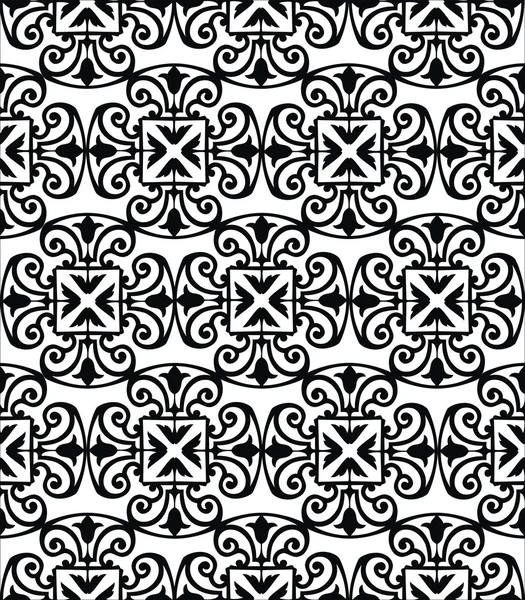 Muster mit floralen und geometrischen Ornamenten. — Stockvektor