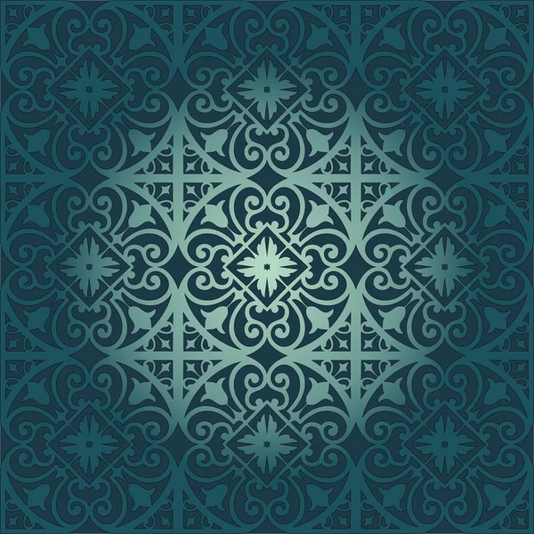 ベクトル パターン - 花および幾何学的な飾り — ストックベクタ