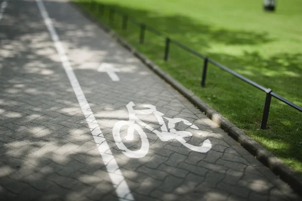 Sign on bike lane — Stock Photo, Image