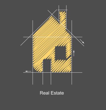 City real estate circuit project clipart