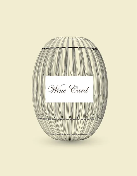 Dřevěný Sud vína kartu — Stockový vektor