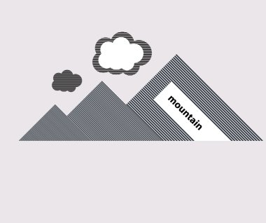 Range of mountains with clouds vector format background eps10 clipart