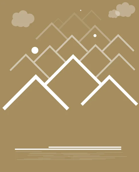 Bergketen met wolken vector formaat achtergrond eps10 — Stockvector