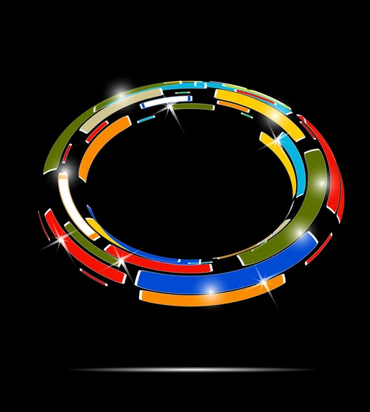 暗いベクトルの背景上に抽象的なテクノロジー円 — ストックベクタ