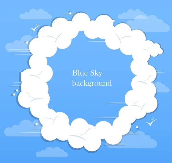 Ciel bleu abstrait avec nuages fond vecteur — Image vectorielle