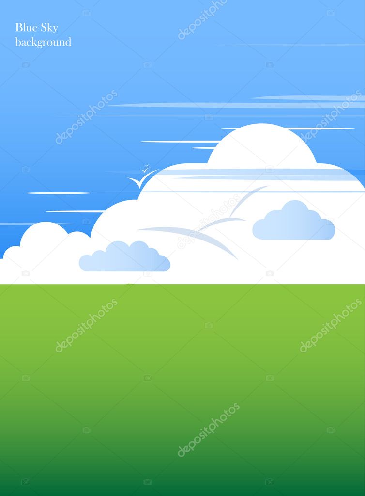 Abstract blue sky with clouds background vector