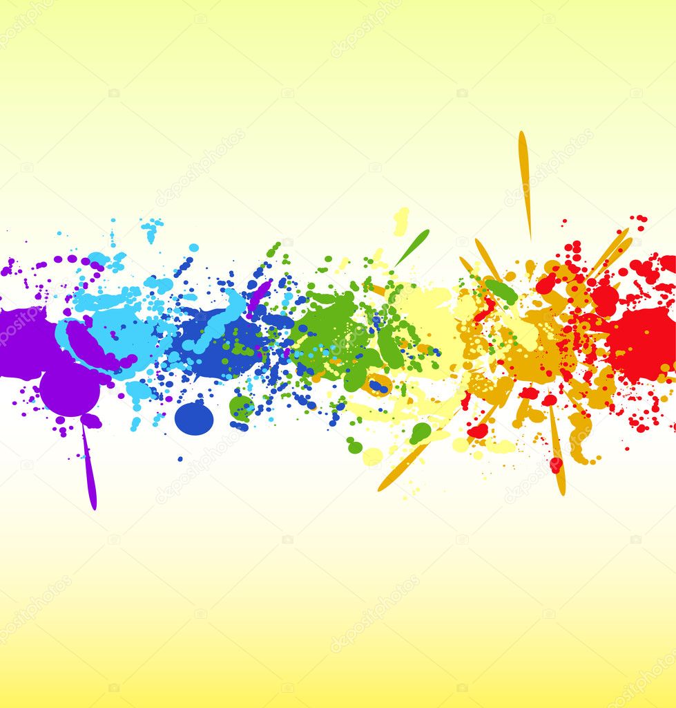 Color rainbow paint splashes for background vector eps