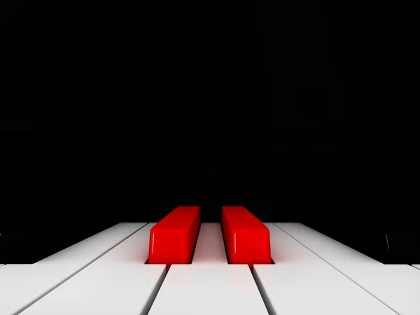Piyano kırmızı tuşa — Stok fotoğraf