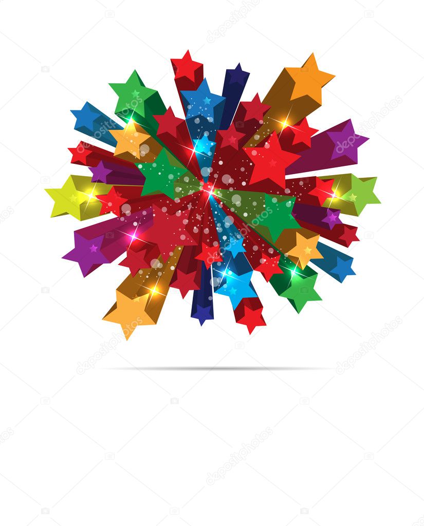 Abstract color stars vector background