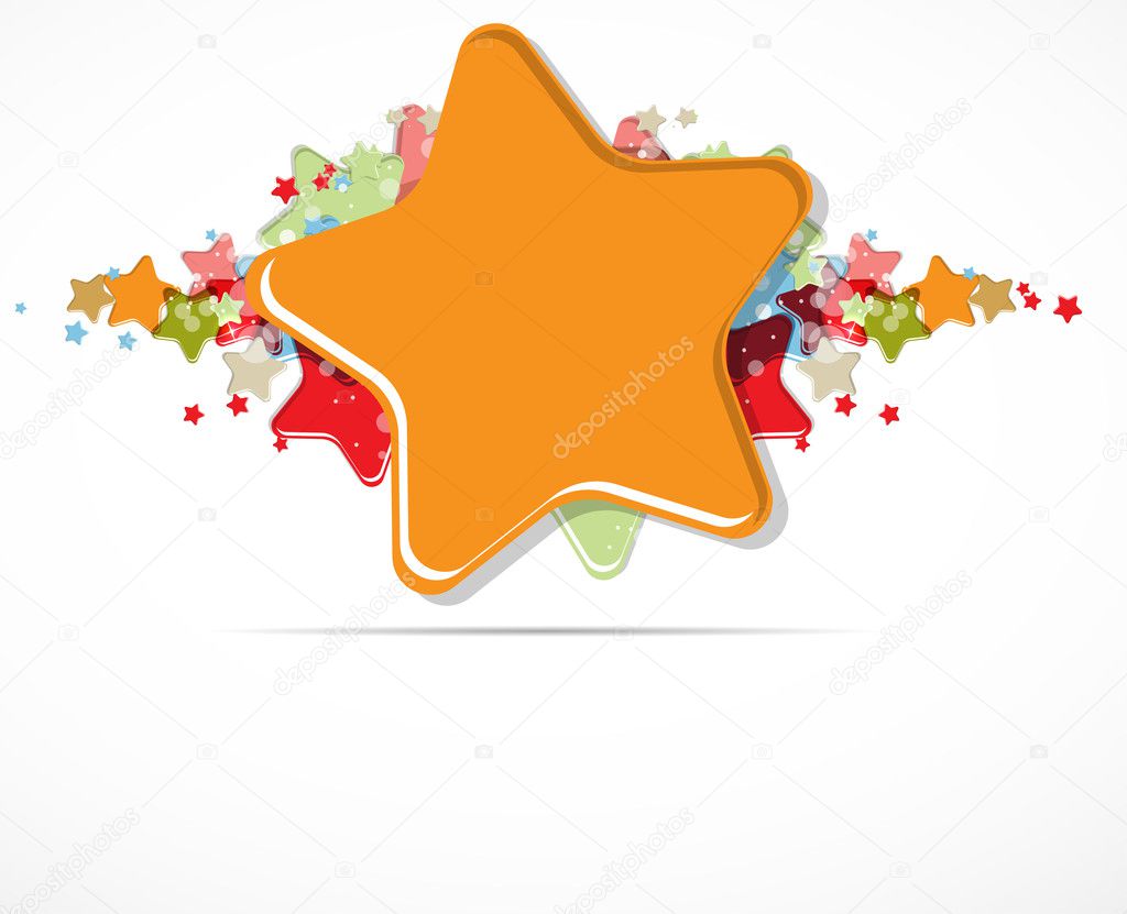 Abstract color stars on light vector background