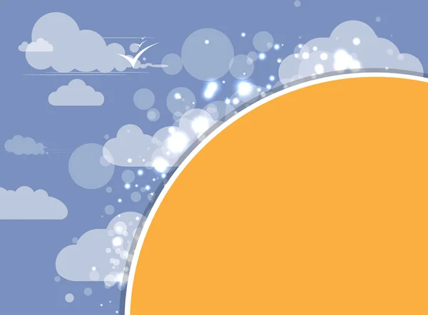 Abstracte hemelachtergrond met wolken en zon vector — Stockvector
