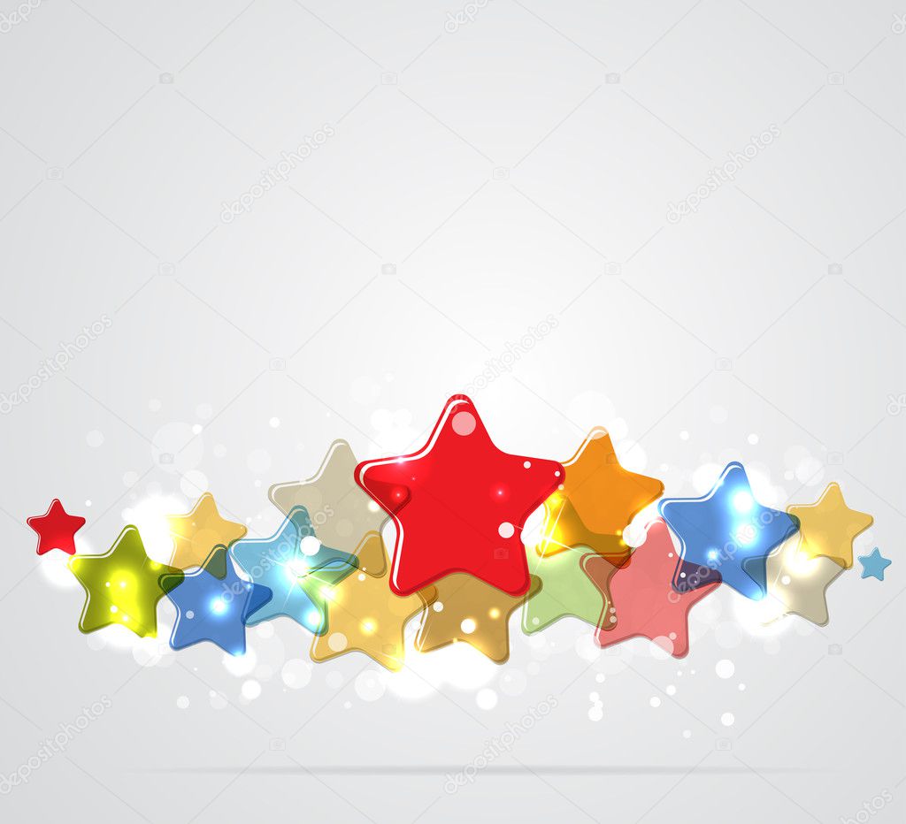 Abstract light color stars vector background