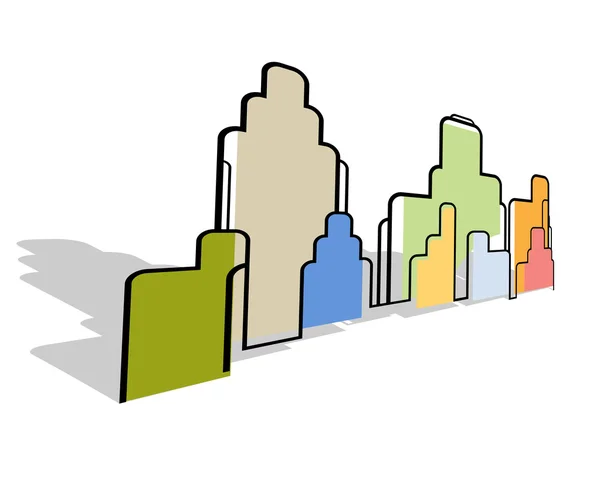 Kleur abstracte stad landschap gestileerde achtergrond vector — Stockvector