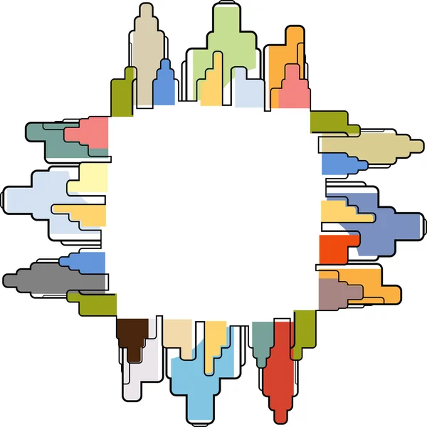 Barva abstraktní město krajina stylizované pozadí vektor — Stockový vektor