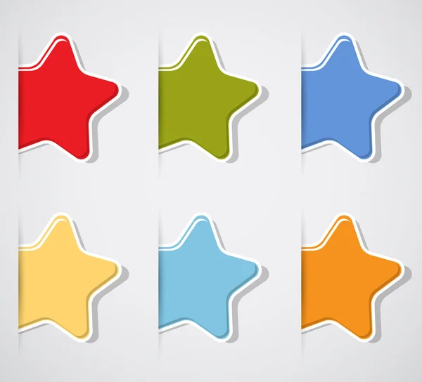 Set di stelle di carta a colori per vettore di sfondo — Vettoriale Stock