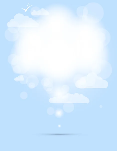 Discours abstrait blanc brillant fond vectoriel nuage — Image vectorielle