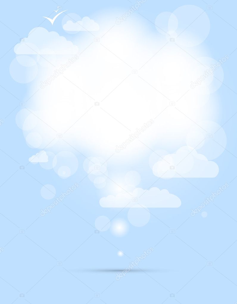 Abstract speech white shining cloud vector background
