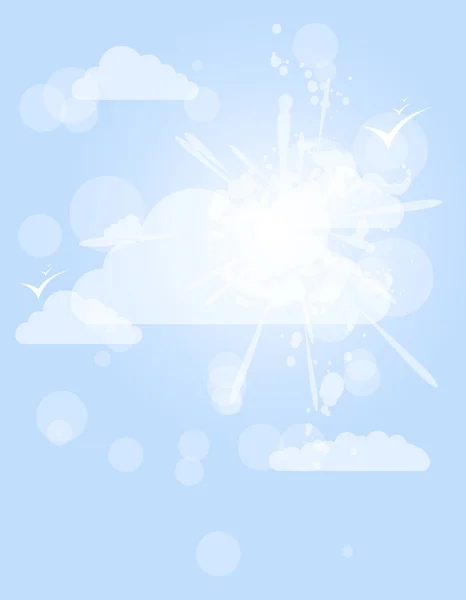 抽象的なスプラッシュ白い輝きを雲のベクトルの背景 — ストックベクタ