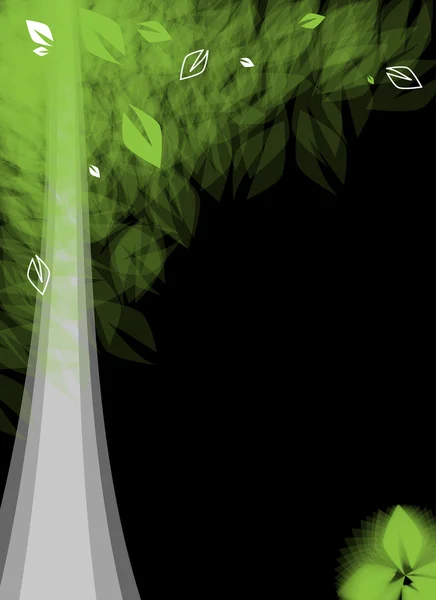Abstrakt futuristiska stiliserade träd med gröna leafage — Stock vektor