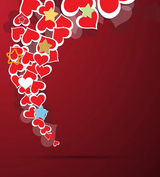 Coeur abstrait tourbillon fond Saint Valentin — Image vectorielle