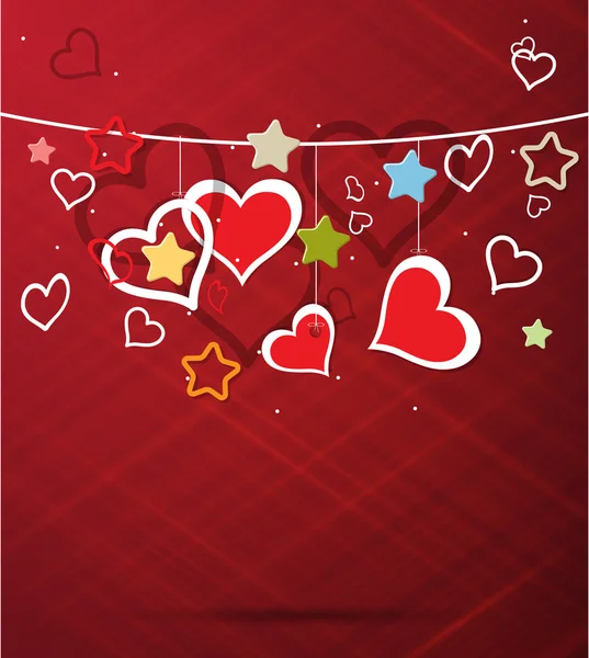 Cuore astratto rosso sfondo San Valentino — Vettoriale Stock