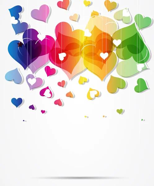 Coeur abstrait arc-en-ciel Saint Valentin — Image vectorielle