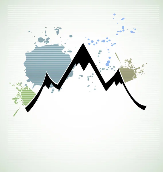 山脉的地标和天空城市背景 — 图库矢量图片