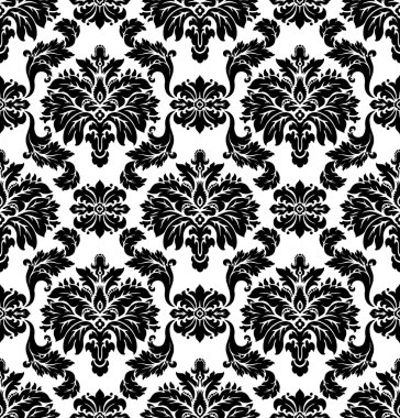 Vector. Seamless damask pattern clipart