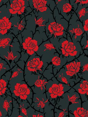 Vector. Seamless roses pattern clipart