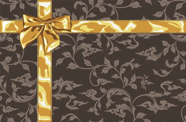 Gold gift bow — Stockvector
