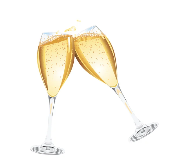 Deux verres de champagne — Image vectorielle