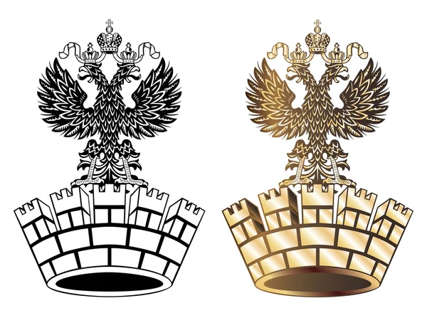 Coroa real dourada isolada sobre fundo branco — Vetor de Stock
