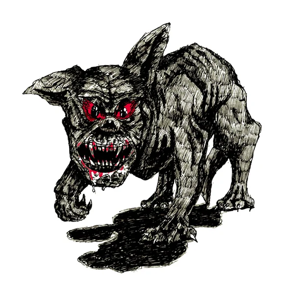 Il cane dell'inferno nero — Vettoriale Stock