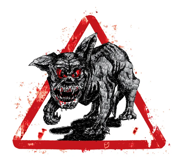 O cão do inferno preto —  Vetores de Stock