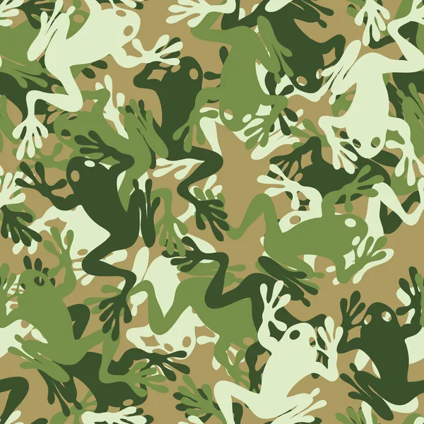 Seamless frog camouflage pattern — Stock Vector