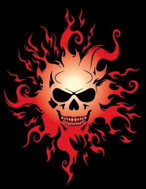 Evil burning Halloween symbol. clipart