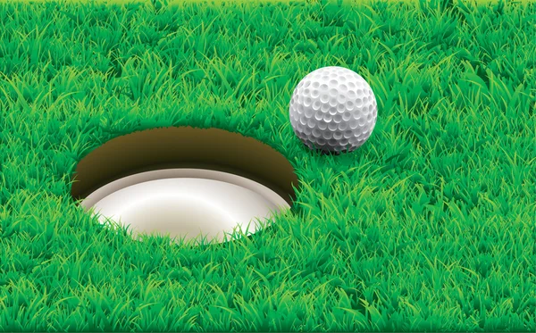 Golf ball on a tee, simple golf background — Stock Vector