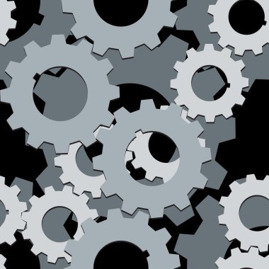 Seamless both side Cogwheels pattern clipart