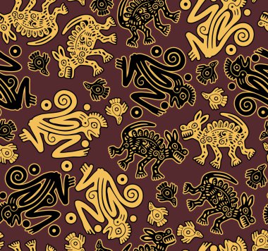 African indigenous seamless wild animal texture clipart