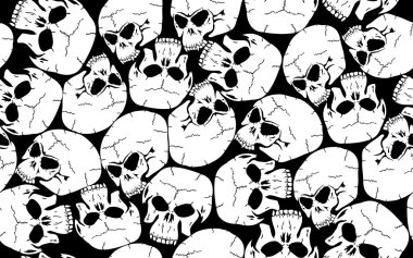 Seamless skull camouflage pattern clipart