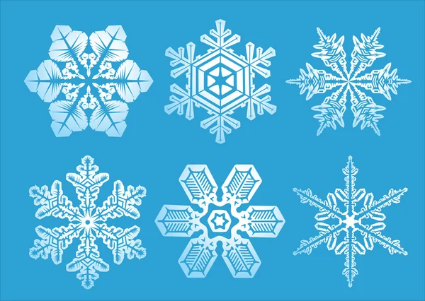 Floco de neve inverno conjunto vetor ilustração — Vetor de Stock