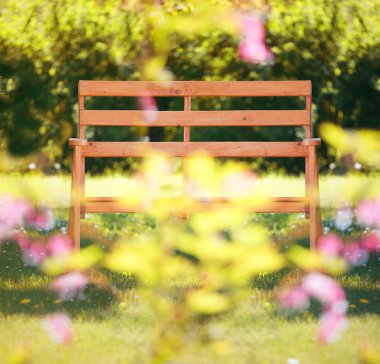 Bench in the garden clipart