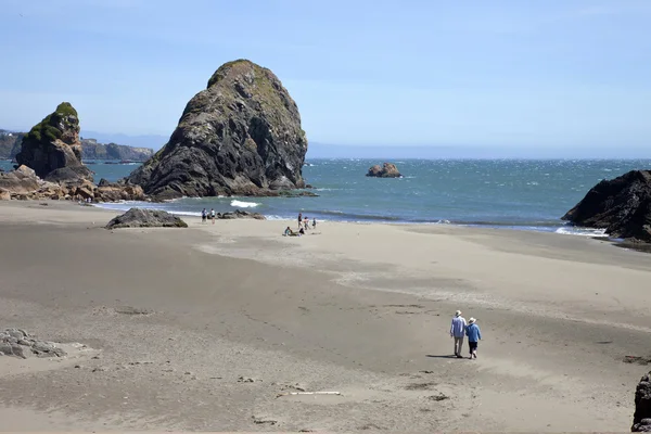 Oregon sahil şeridi üzerinde büyük kayalar. — Stok fotoğraf