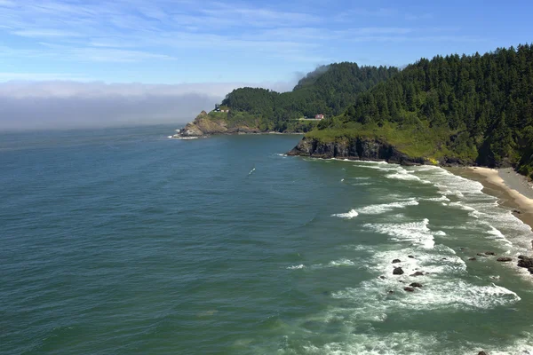 Oregon coast i hacenta latarnia. — Zdjęcie stockowe